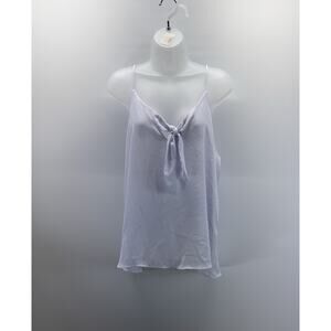 Adrienne White Tie Bust Sleeveless Tank Top Women's Size Large Flirty Boho Chic